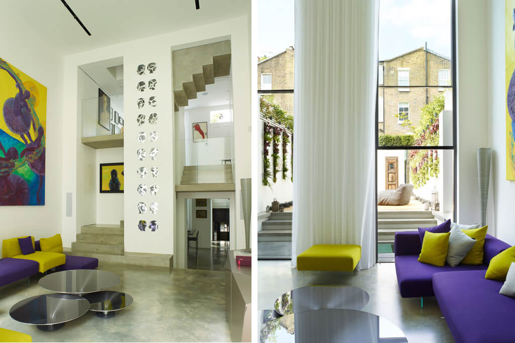 Sliding Rooflight on roof terrace Glebe Place by Stephen Fletcher Architects interior