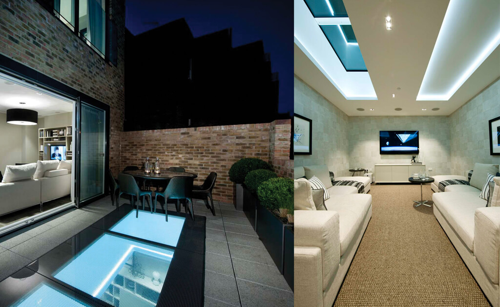 Large walkon Rooflight in Roof terrace