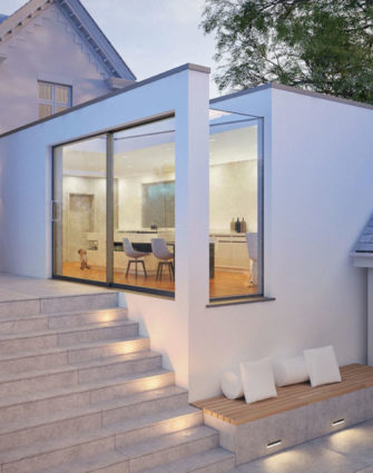 Eaves rooflight in house extension