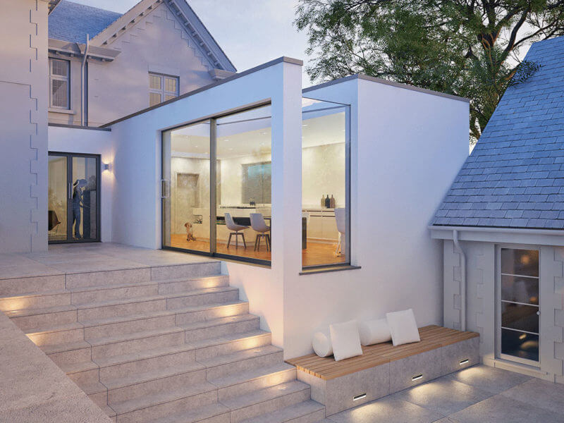 Eaves rooflight in house extension