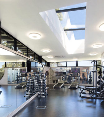 Multipart rooflight in a gym